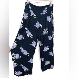 Vintage Toots Pierre Pleated Wide Floral Pants Size M